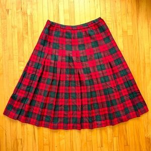 Pendleton Vintage Authentic Lindsay Tartan Plus Size Pleated Wool Skirt Size 16W
